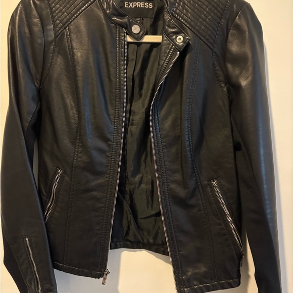 Express Women’s Black Leather Jacket - Picture 1 of 4